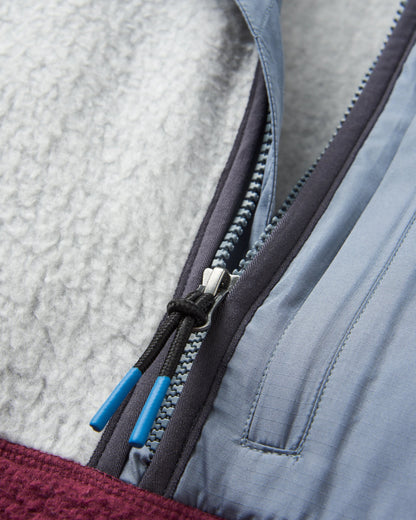 Offgrid 1/2 Zip Sherpa Fleece - Grey Marl/Fig - Flatlay