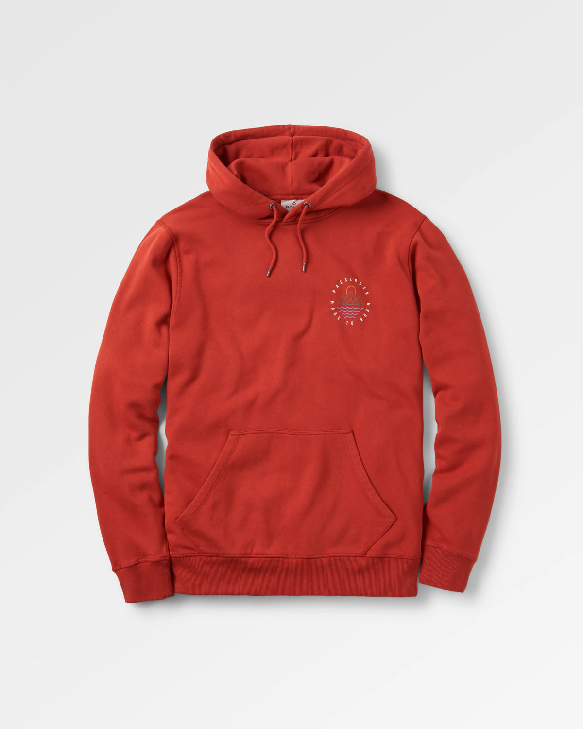 Escapism Regular Fit Hoodie - Red Ochre - Flatlay