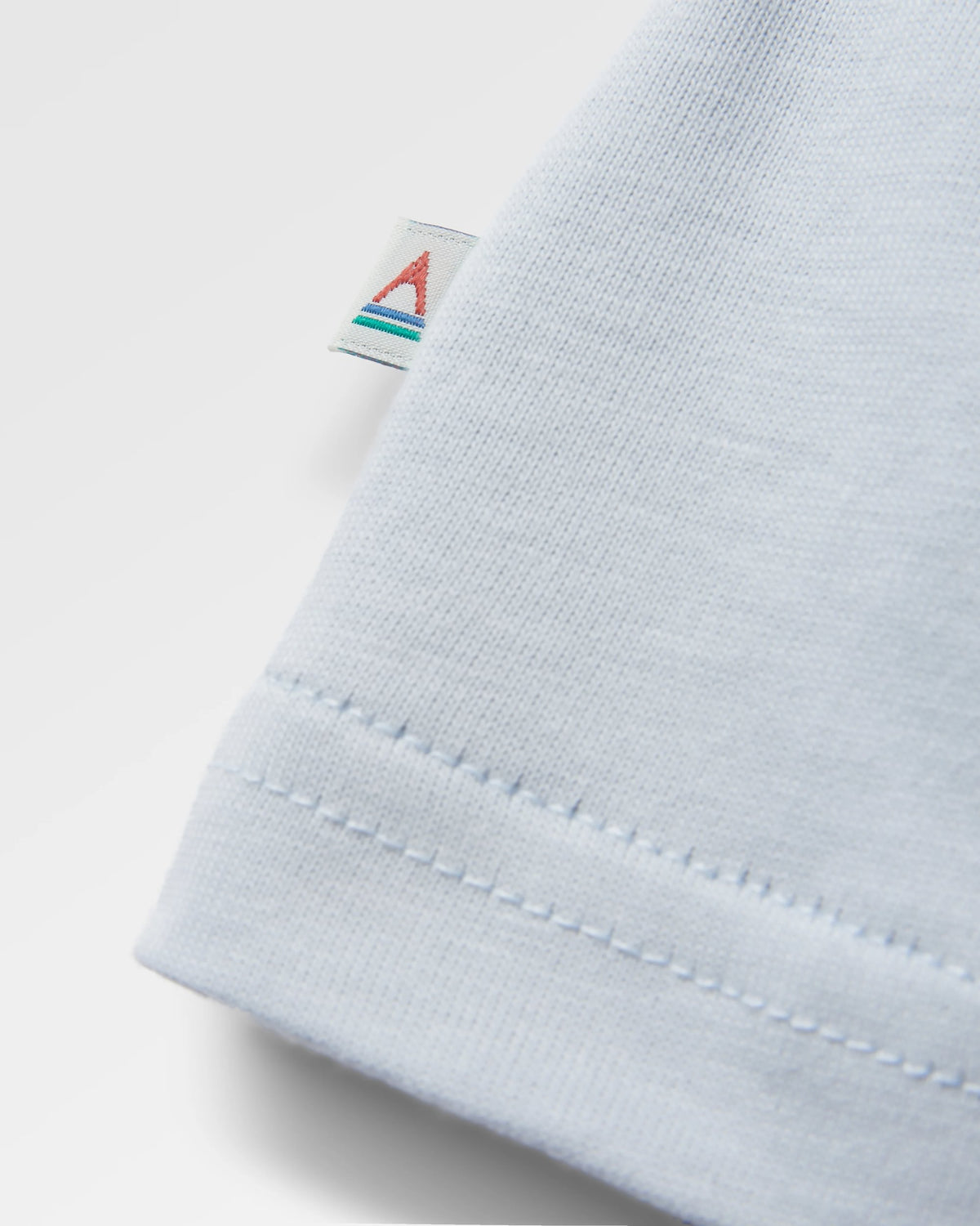 Waves & Trees Cotton T-Shirt - Grey Blue - Flatlay