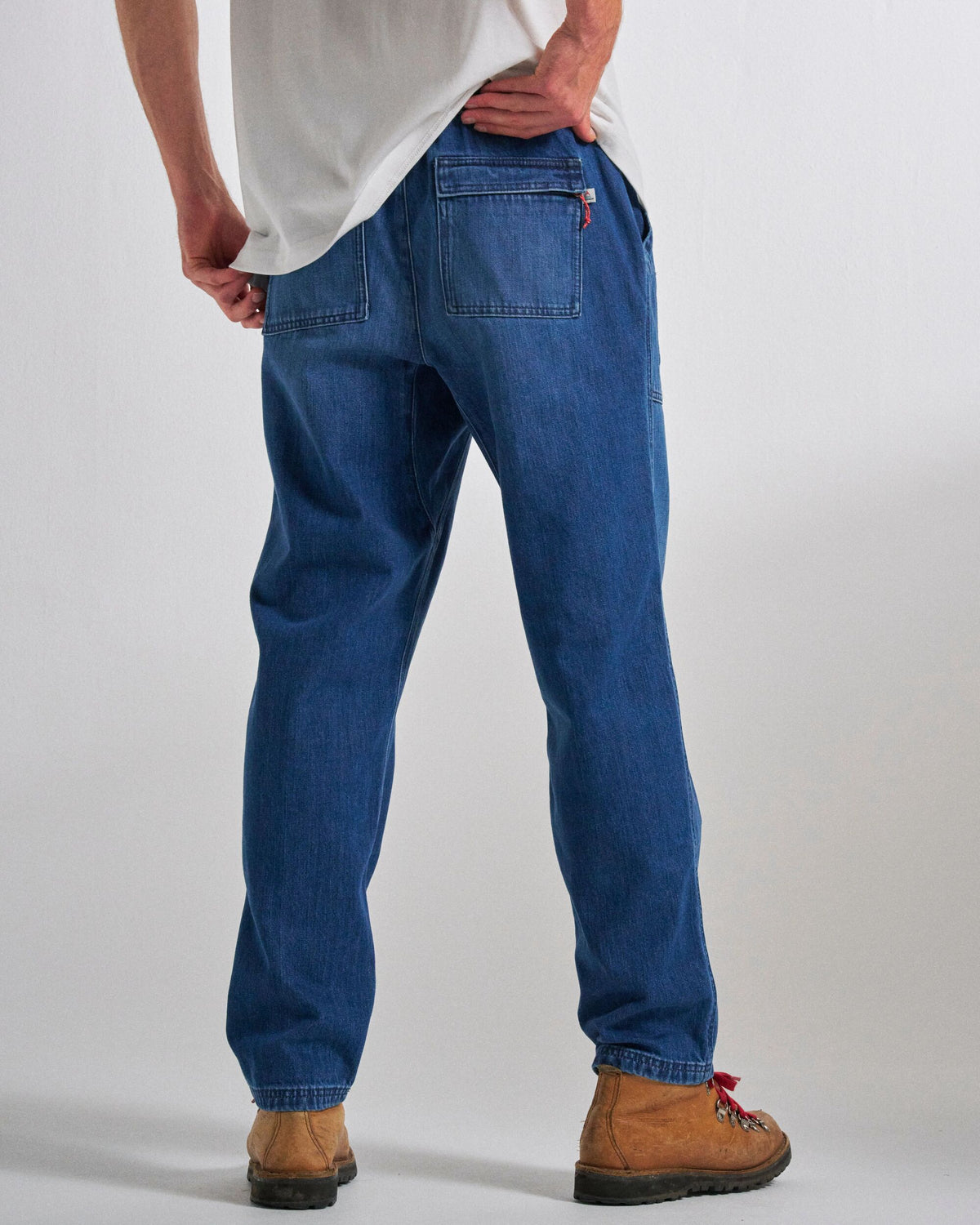 Adventurer Denim Trouser - Mid Wash Denim - Studio Model