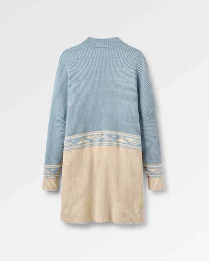 Nurture Cotton Cardigan - Faded Denim - Flatlay