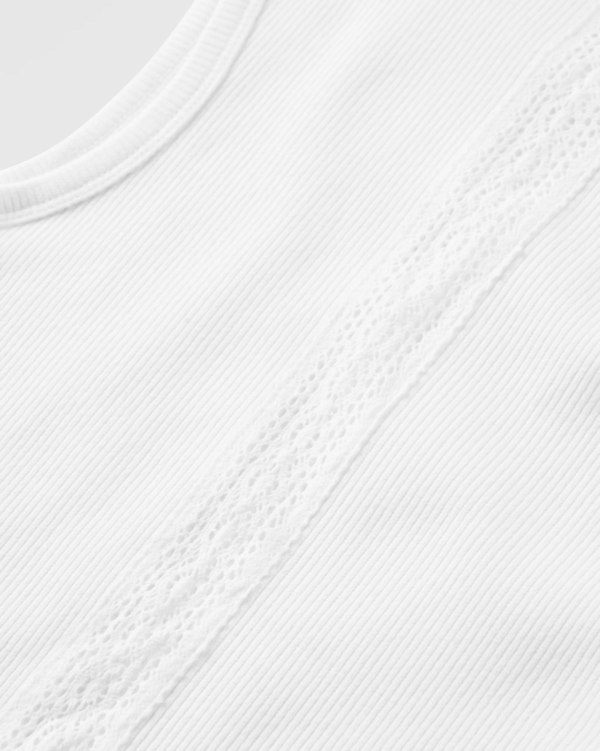 Atmos Ribbed Tank Vest - White - Flatlay