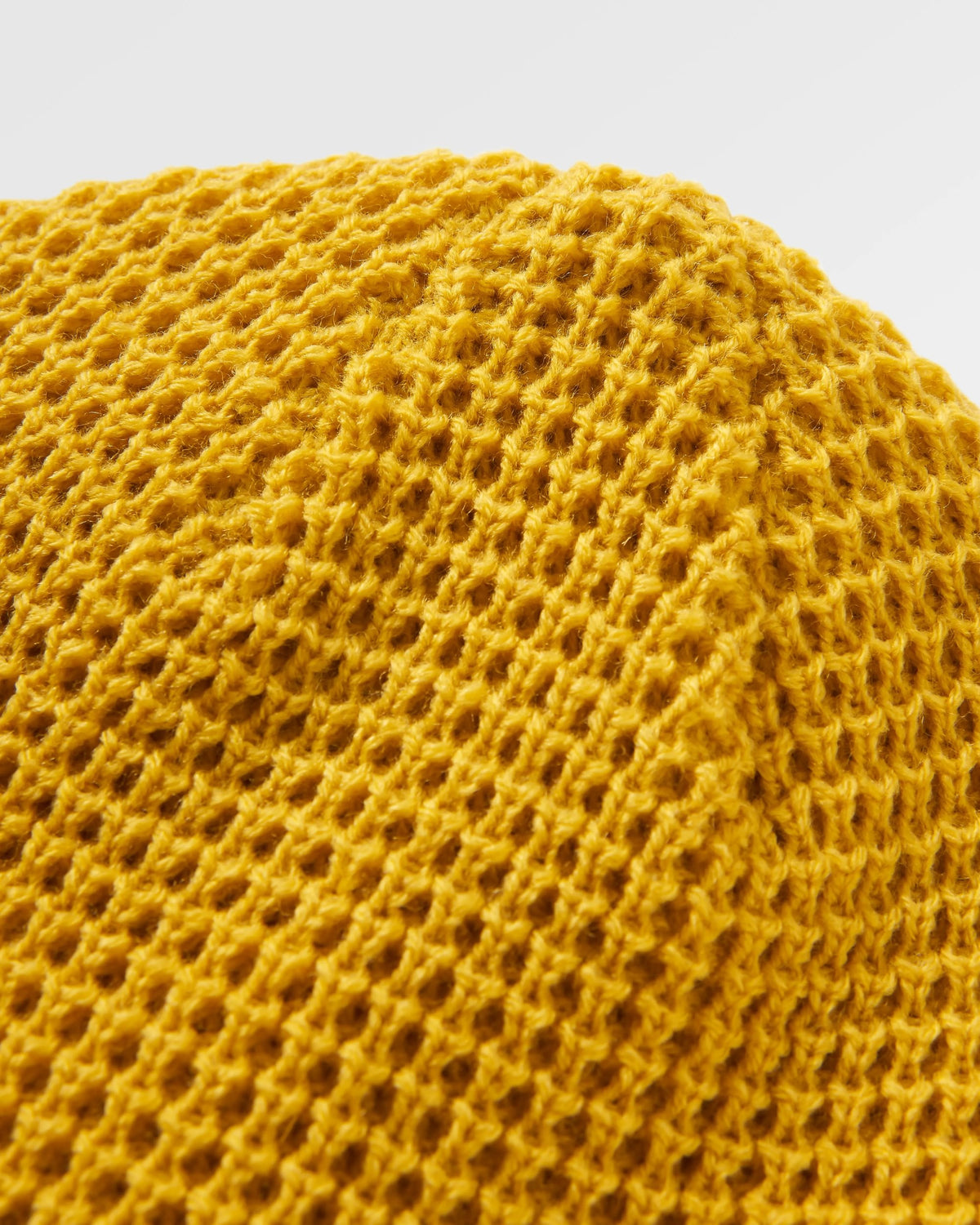 Moss Double Layer Waffle Beanie - Mustard Yellow - Flatlay