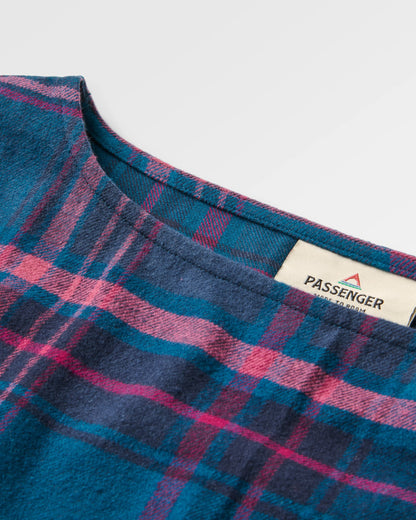 Flurry Woven Top - Tidal Blue/Wild Berry Check  - Flatlay