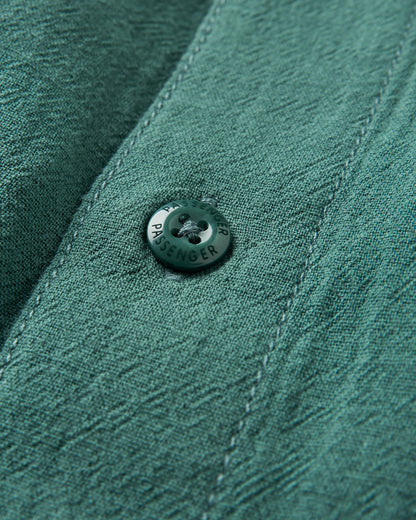 Arica Textured Cotton Shirt - Deep Ocean - Flatlay