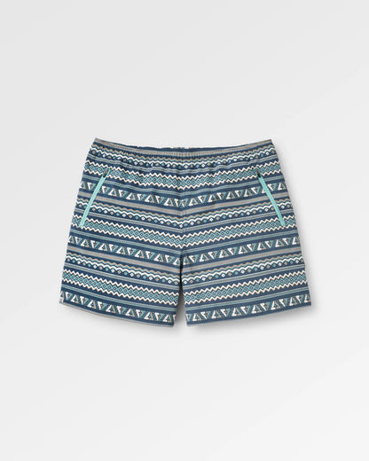 Flaris NetPlus® Beach Short - Geo Stripe Dark Denim - Flatlay