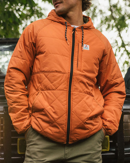 Dylan Insulated Full Zip Jacket - Burnt Orange - Lifestyle