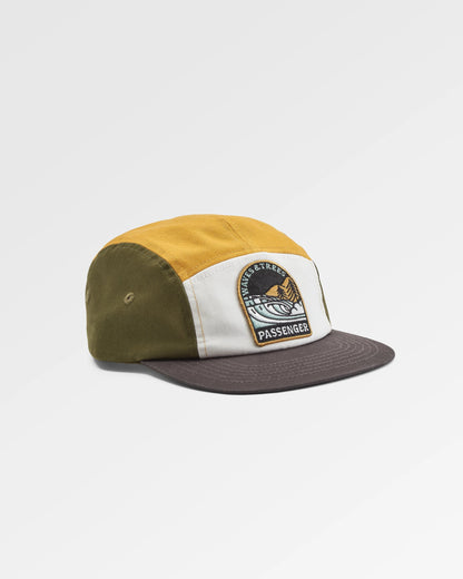 Waves & Trees 5 Panel Cap - Khaki - Flatlay