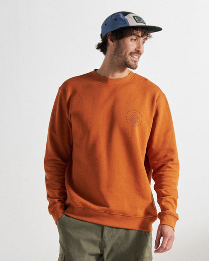 Escapism Regular Fit Sweatshirt - Sunset Orange - Studio Model