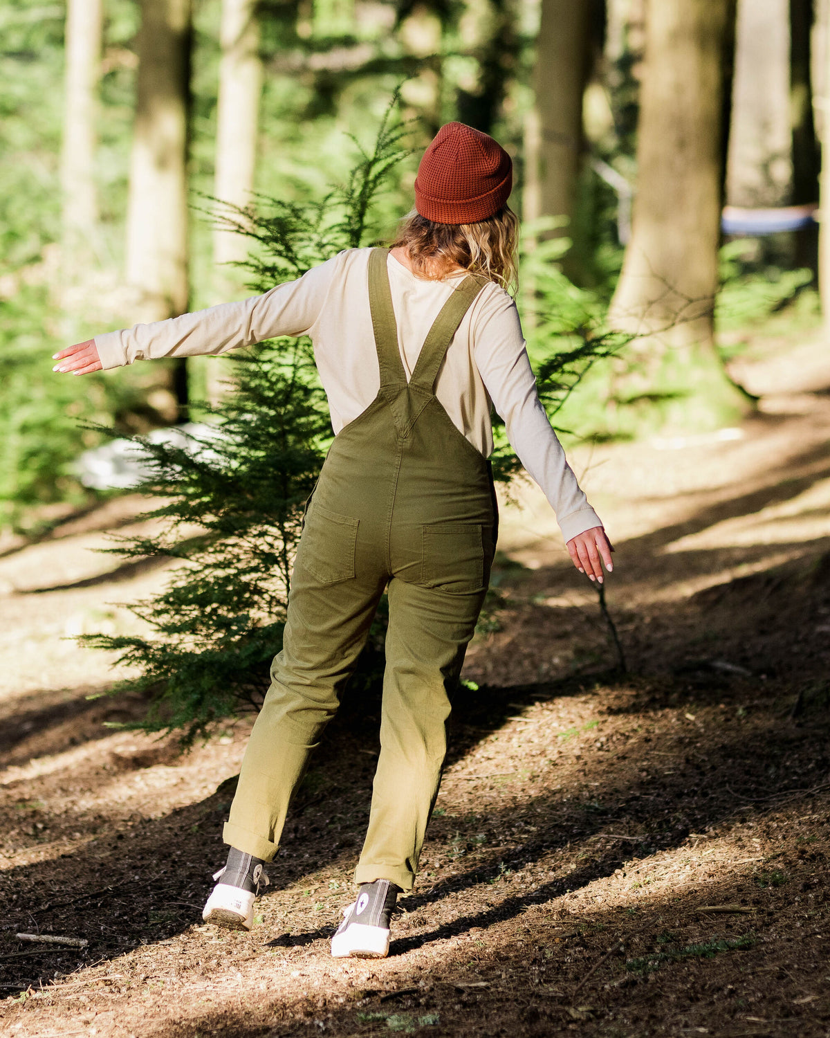 Roamist Cotton Dungarees - Khaki - Lifestyle