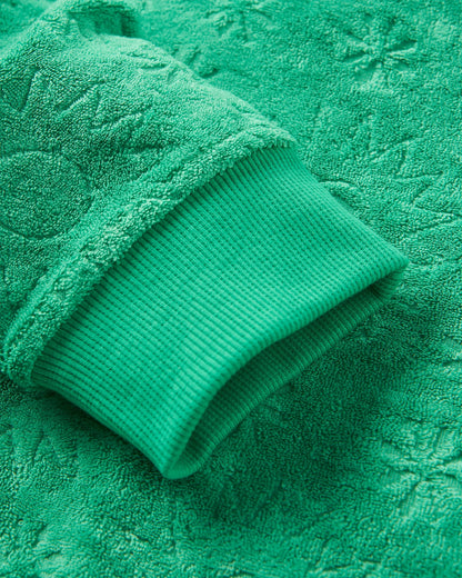 Vibes Textured LS Top - Green Spruce - Flatlay