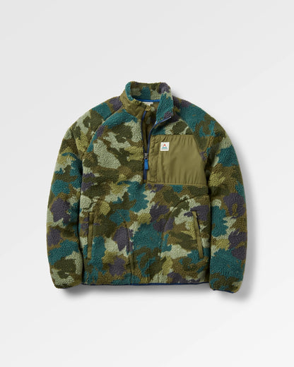 Offroad Sherpa 1/2 Zip Fleece - Alpine Camo Khaki - Flatlay