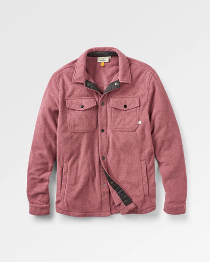 Maple Polar Fleece Shirt - Wine Marl - Flatlay