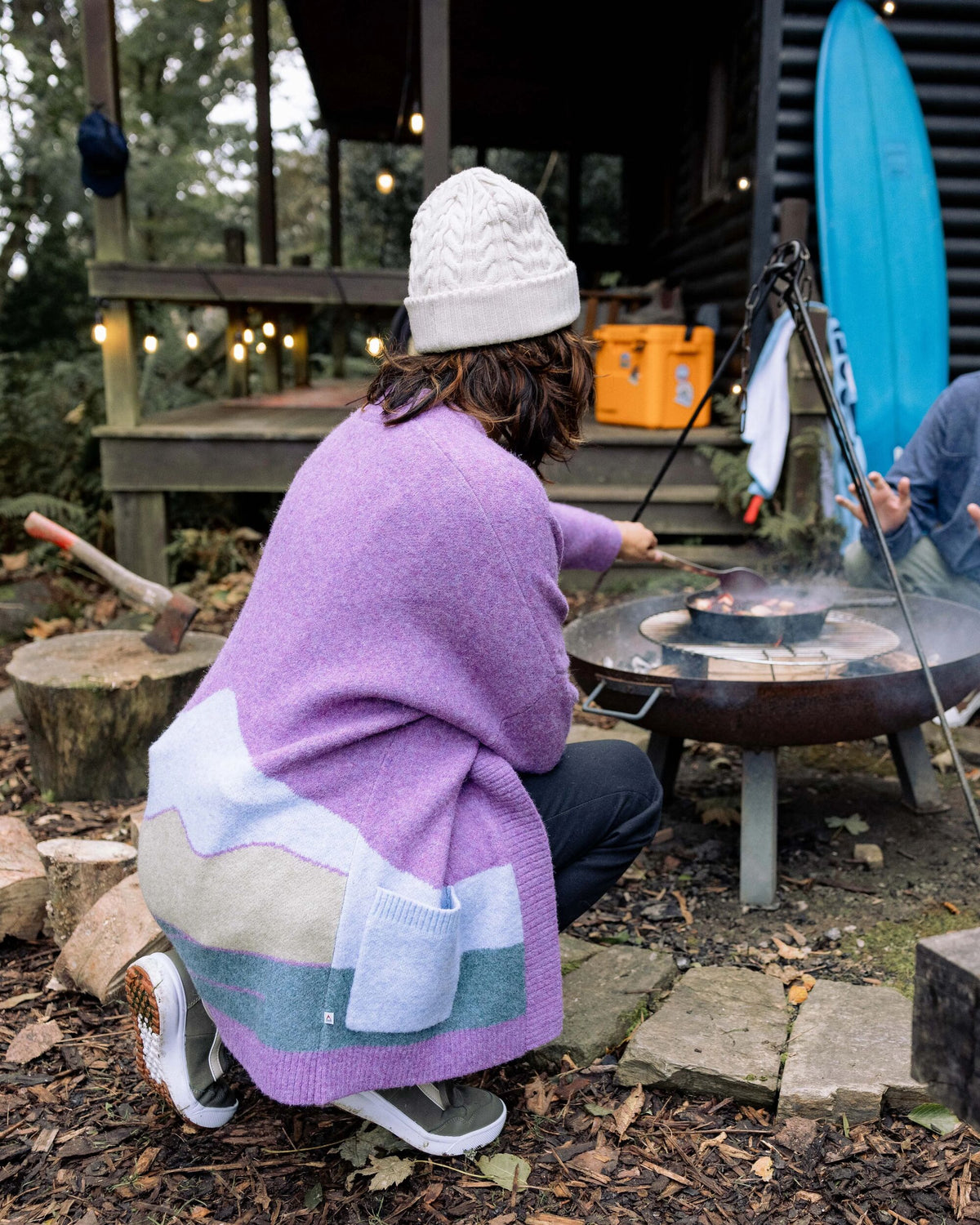 Vista Knitted Cardigan - Rhubarb - Lifestyle