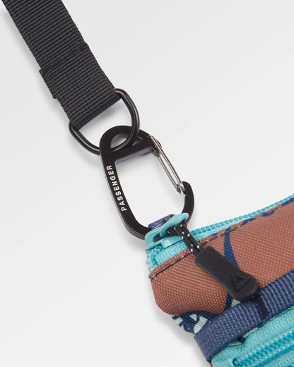 Journey Crossbody Bag - Vintage Floral Aqua - Flatlay