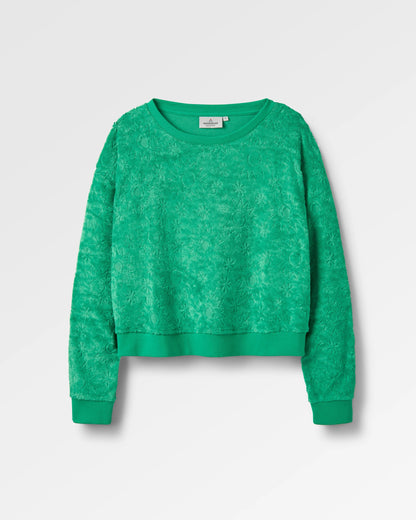Vibes Textured LS Top - Green Spruce - Flatlay