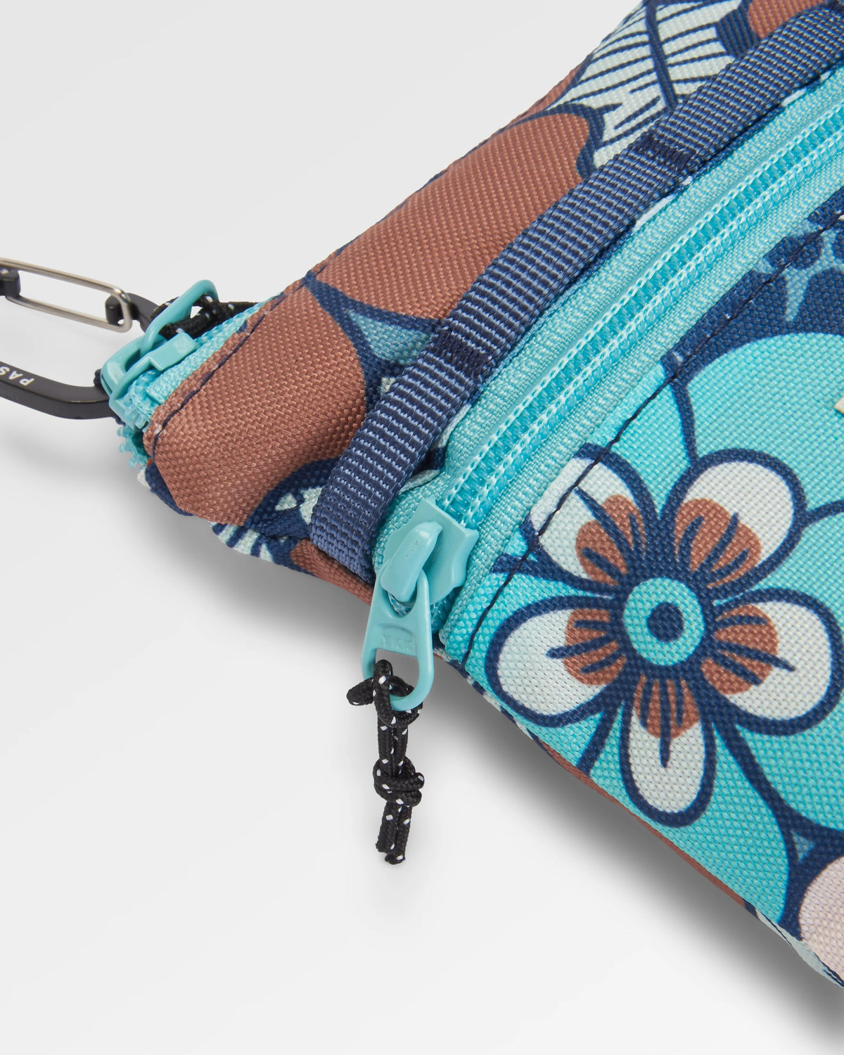 Journey Crossbody Bag - Vintage Floral Aqua - Flatlay
