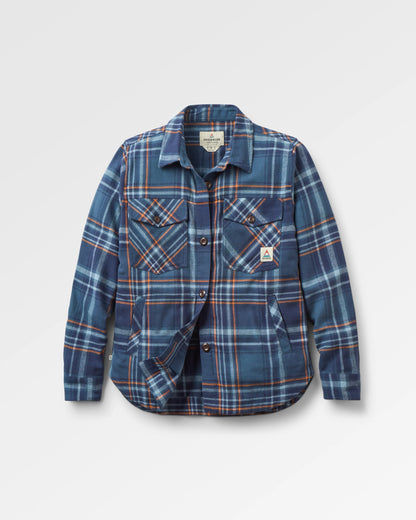 Stella LS Shirt - Rich Navy/Faded Denim Check - Flatlay