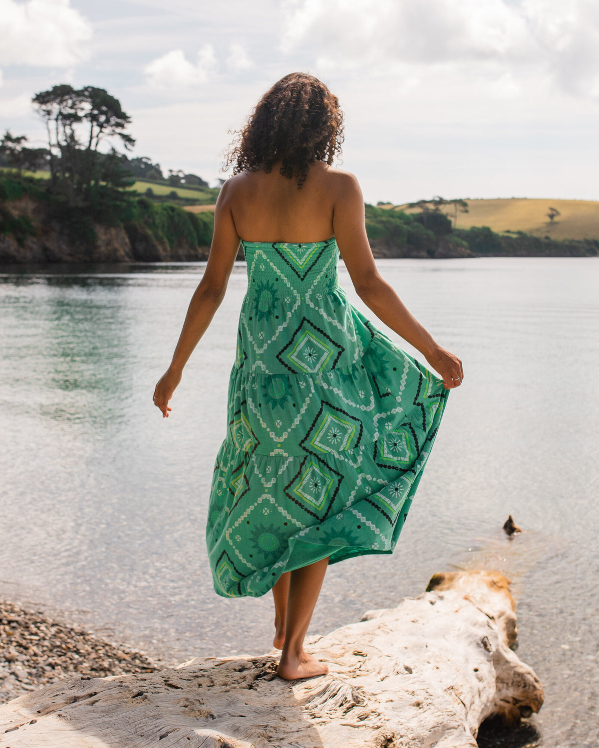 Fareway Maxi Skirt - Sunburst Green Spruce - Lifestyle