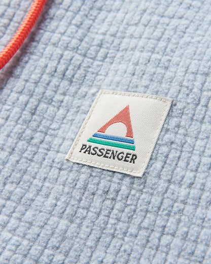 Point Grid Polar Fleece Hoodie - Grey Marl - Flatlay