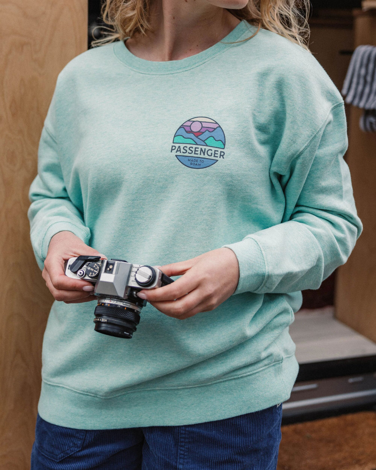 Laidback Cotton Sweatshirt - Aqua Marl - Lifestyle