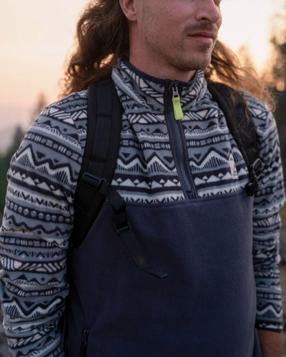 Set Off Polar 1/4 Zip Fleece - Mountain Geo Stormy Sea - Lifestyle