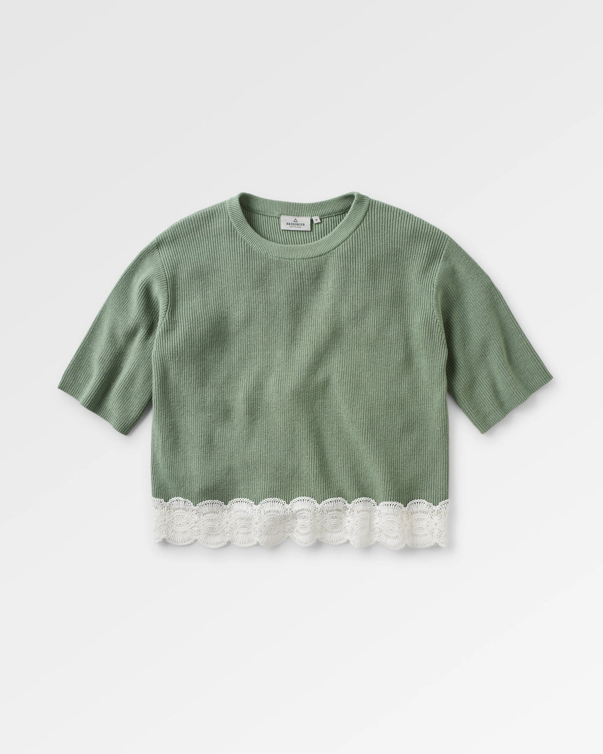 Vintage Knitted Jumper - Pistachio - Flatlay