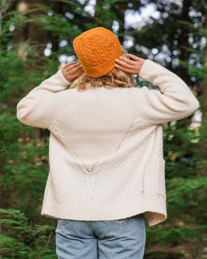 Homey Knitted Cable Cardigan - Off White - Lifestyle