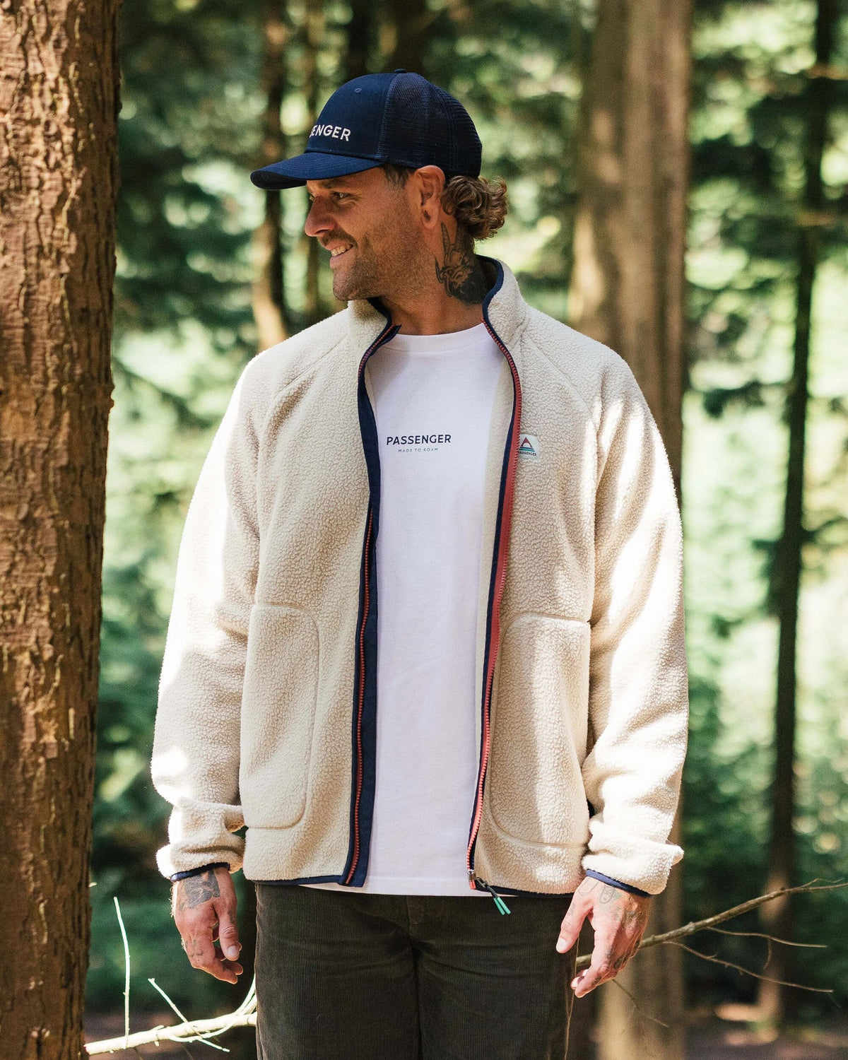 Tripper Full Zip Sherpa Fleece - Oatmeal - Lifestyle