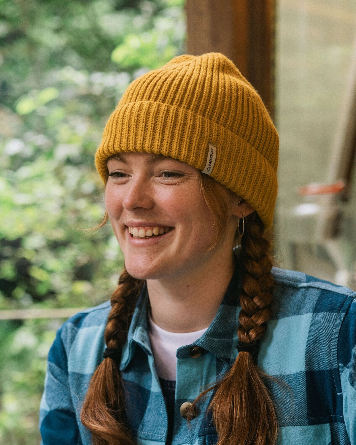Compass Beanie - Mustard Yellow - Lifestyle - Female