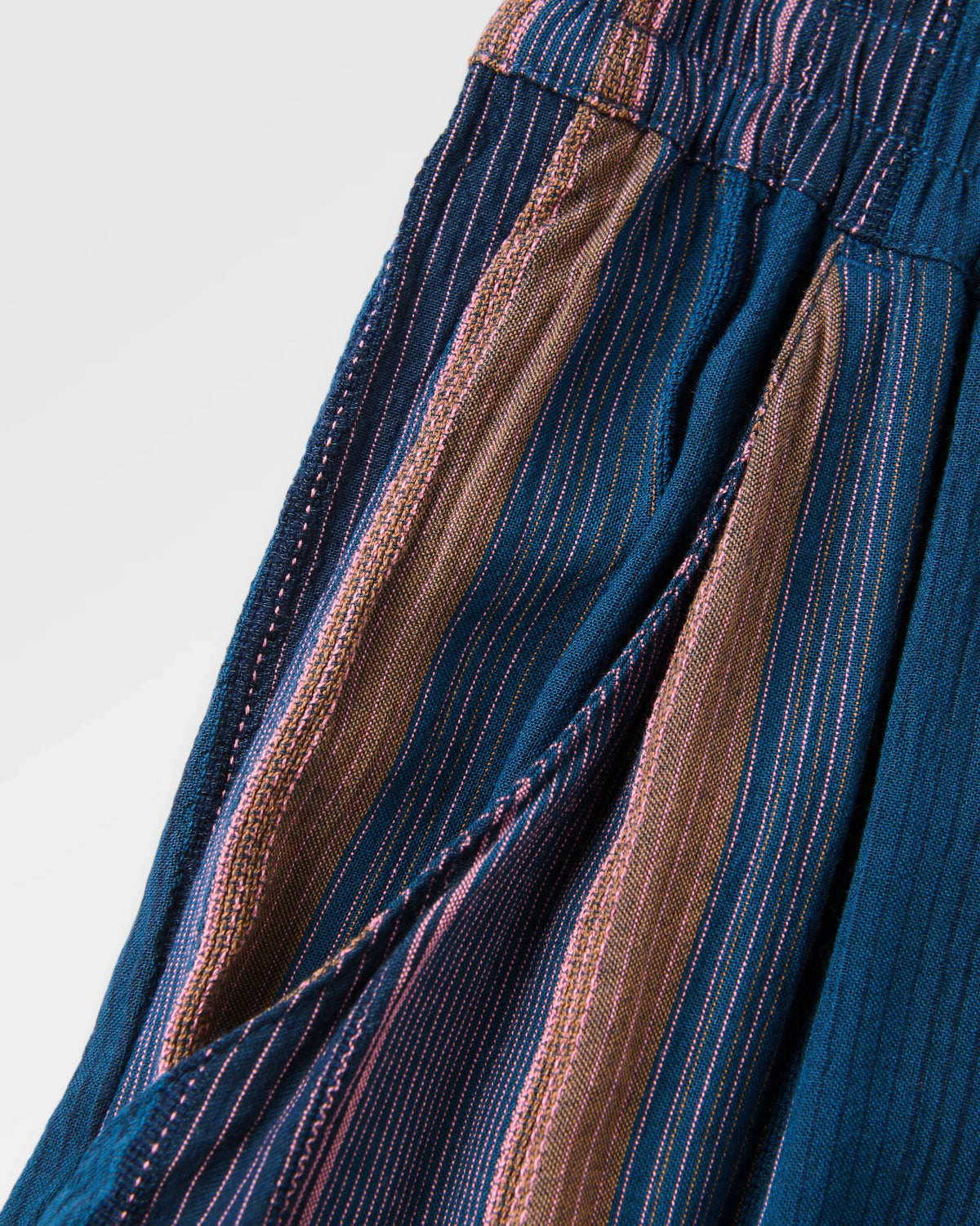 Zephyr Woven Maxi Skirt - Dark Denim Multi Stripe - Flatlay