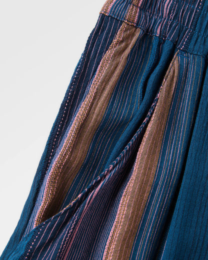 Zephyr Woven Maxi Skirt - Dark Denim Multi Stripe - Flatlay