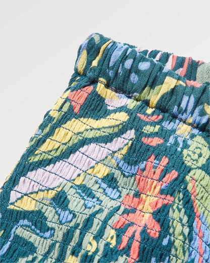 Daylily Loose Trouser - Abstract Seaweed Tidal Blue - Flatlay