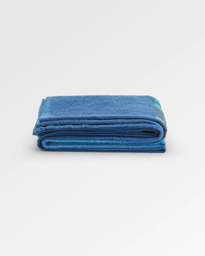 Tideline Cotton Beach Towel - Dark Denim - Flatlay