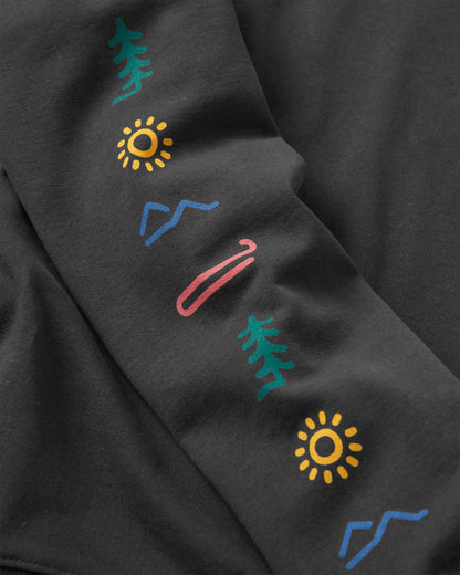 Phoenix Oversized Sweatshirt - Black - Flatlay