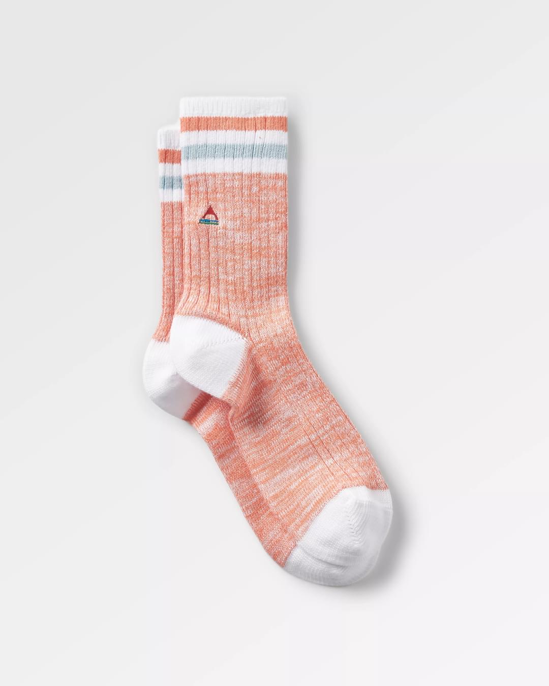 Mid-weight Rib Socks - Apricot - Flatlay