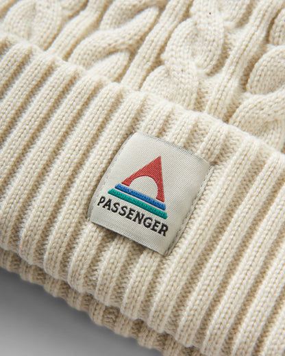 Fireside Cable Knit Beanie - Birch - Flatlay