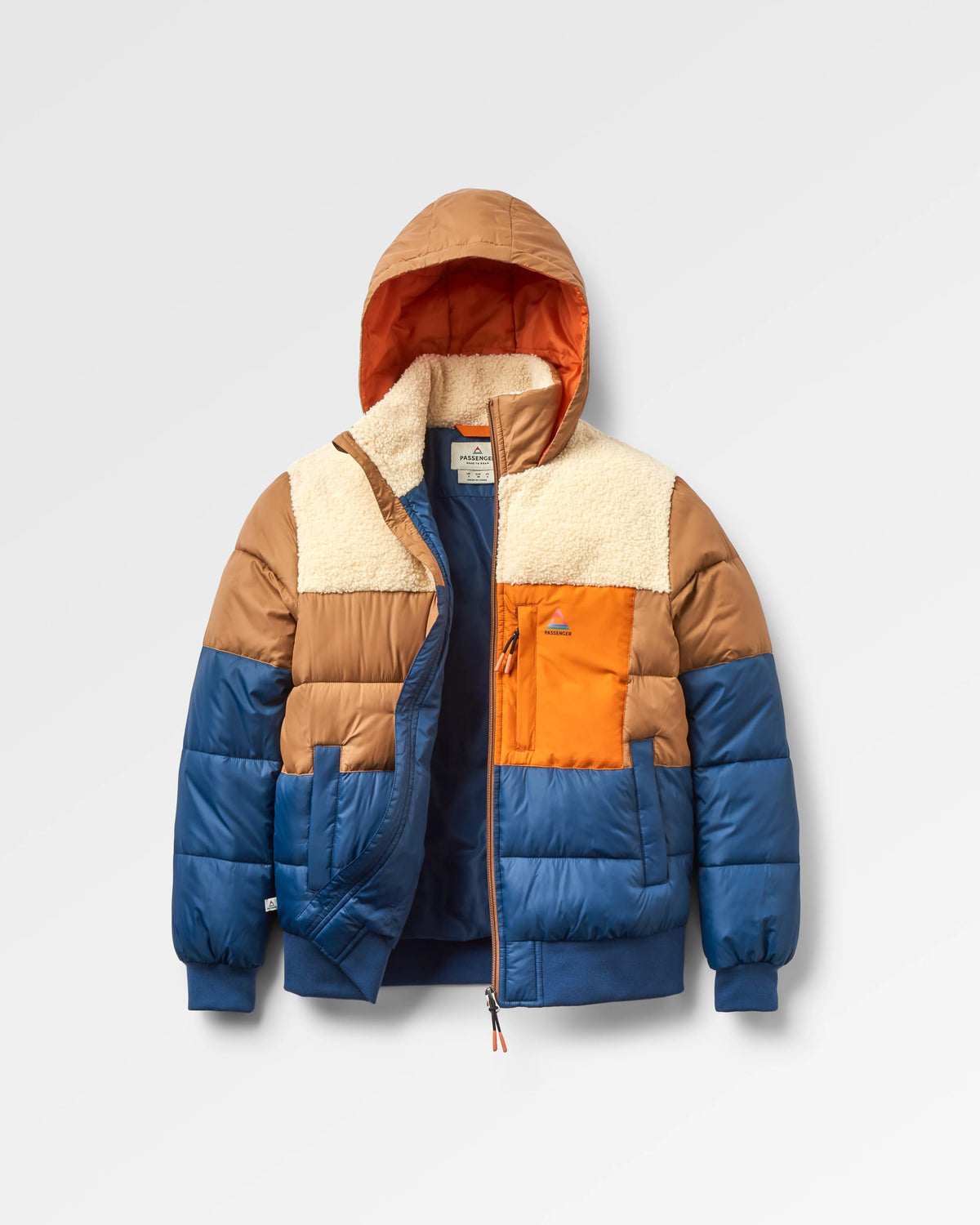 Inspire Insulated Hooded Jacket - Dark Denim/Toffee - Flatlay