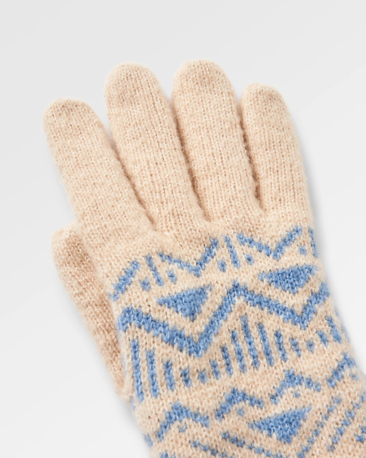 Nurture Knitted Gloves - Faded Denim/Stone - Flatlay