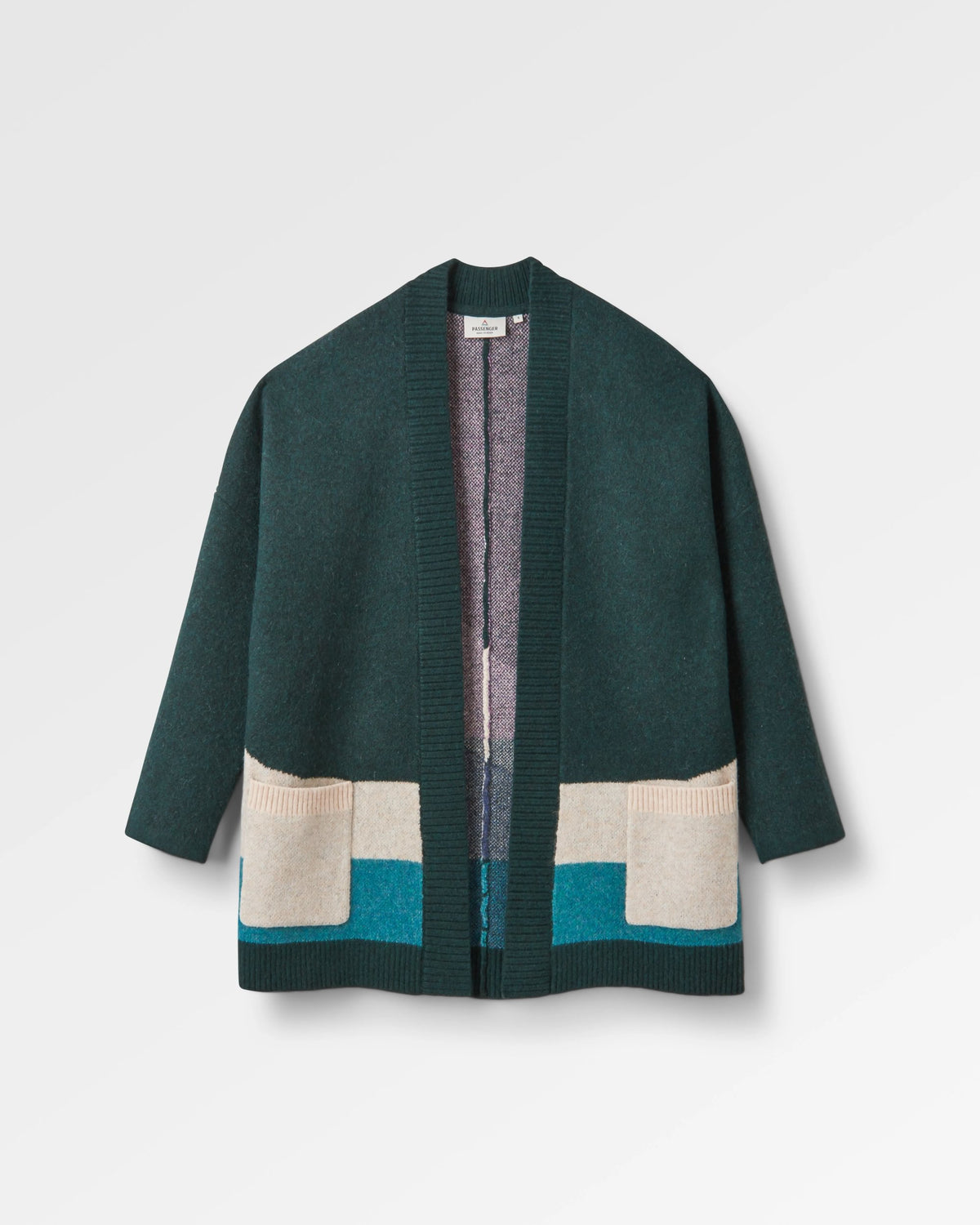 Vista Knitted Cardigan - Rain Forest - Flatlay