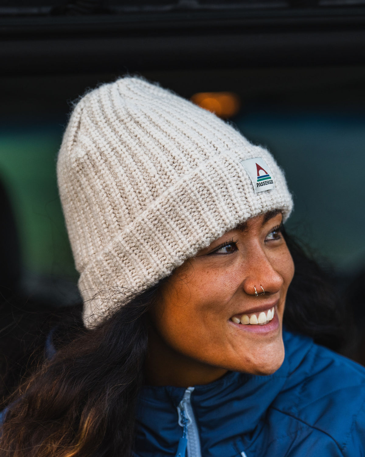 Redwood Fleece Lined Beanie - Vintage White - Lifestyle - Female