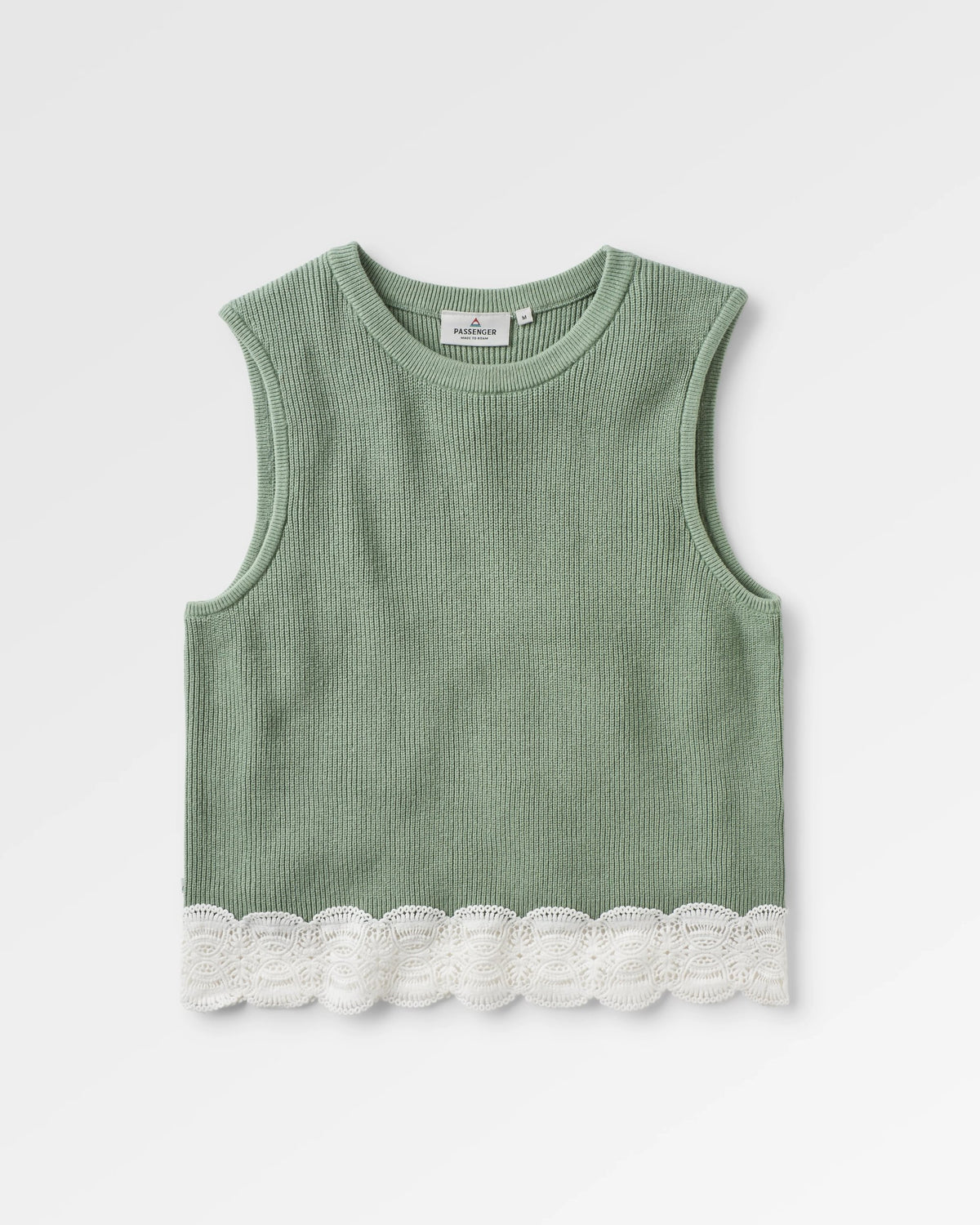 Vintage Knitted Vest - Pistachio - Flatlay