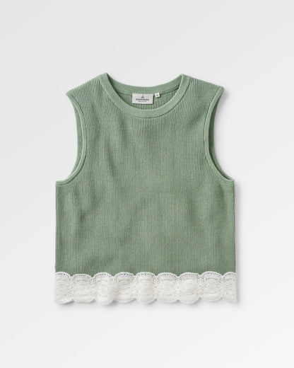 Vintage Knitted Vest - Pistachio - Flatlay