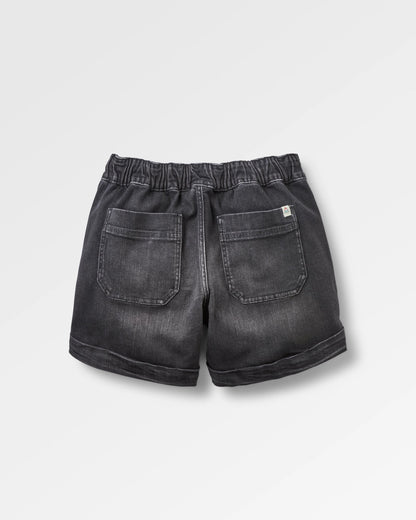 Carriso Short - Washed Black Denim - Flatlay