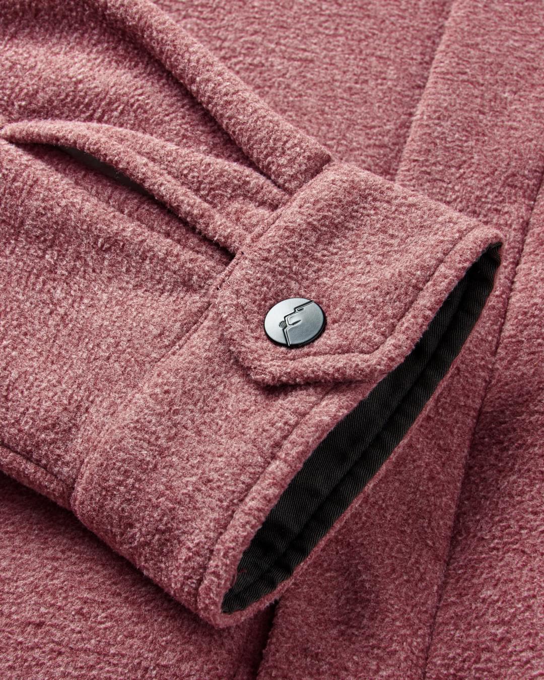 Maple Polar Fleece Shirt - Wine Marl - Flatlay