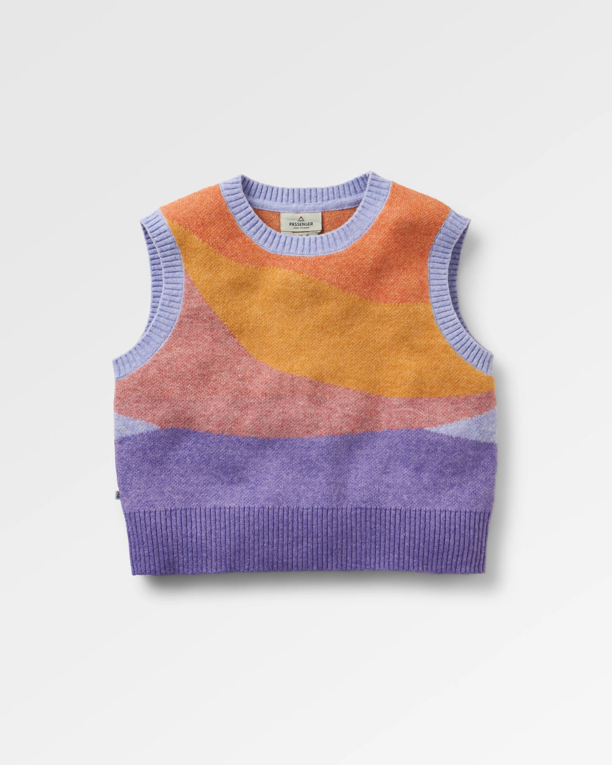 Scenic Knitted Vest - Scenic Sunrise Orange - Flatlay