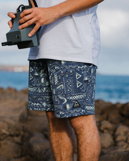 Drifter NetPlus® Beach Linerless Short - Elemental Geo Purple Indigo - Lifestyle