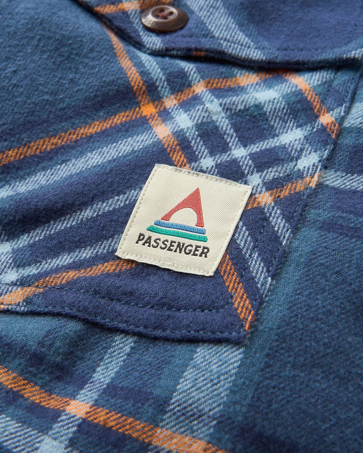 Stella LS Shirt - Rich Navy/Faded Denim Check - Flatlay