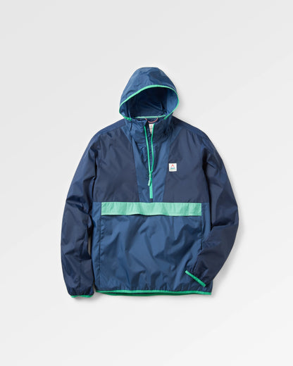 Gusto Windshell Anorak - Rich Navy/Dark Denim - Flatlay