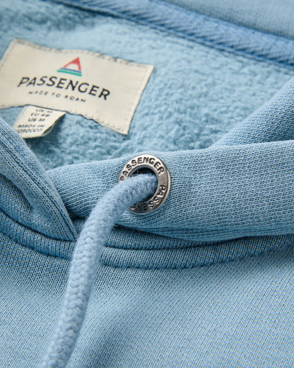 Escapism Regular Fit Hoodie - Faded Denim - Flatlay